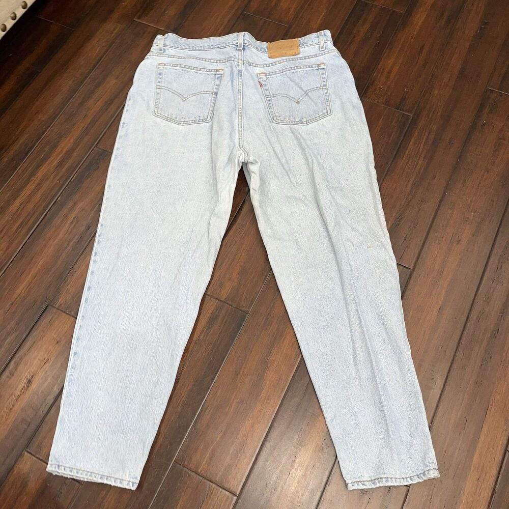 Vtg Levis 522 Mom Jeans Womens 20 Light Blue Denim Tapered High Rise USA